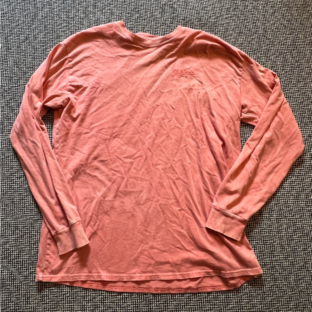 Hollister Long Sleeve Tee Womens XS Oversized Orange Marbled Fits Large